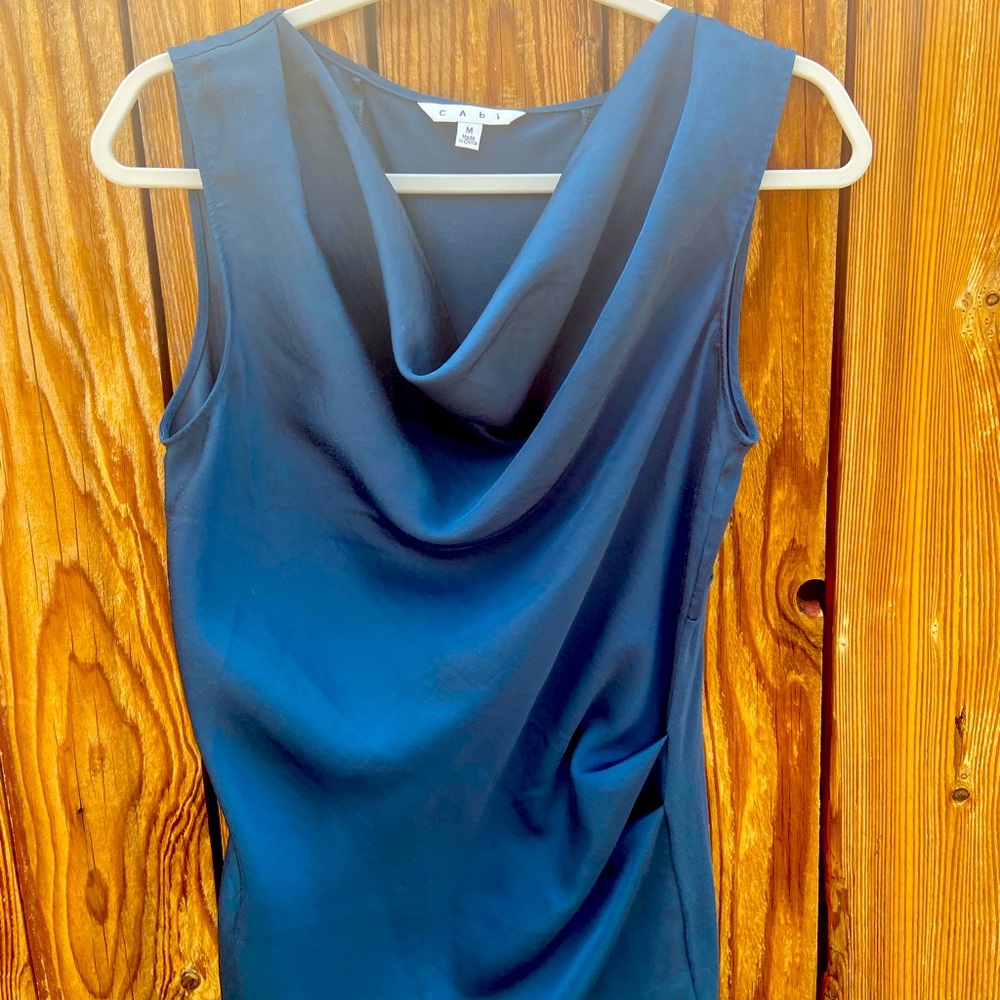 CAbi teal tank - cowel neck silk tank
